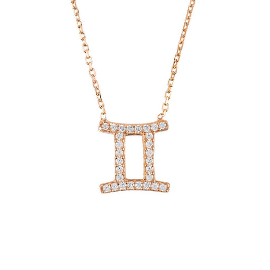 Celestia Luxe Necklace: Sparkling Gemini (Rosé Gold)