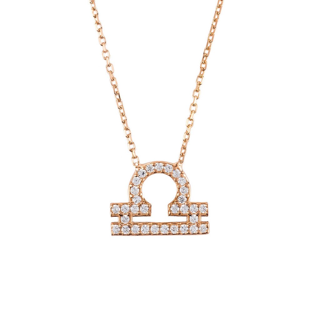 Celestia Luxe Necklace: Balanced Libra (Rosé Gold)