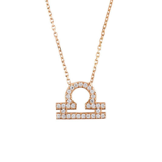 Celestia Luxe Necklace: Balanced Libra (Rosé Gold)
