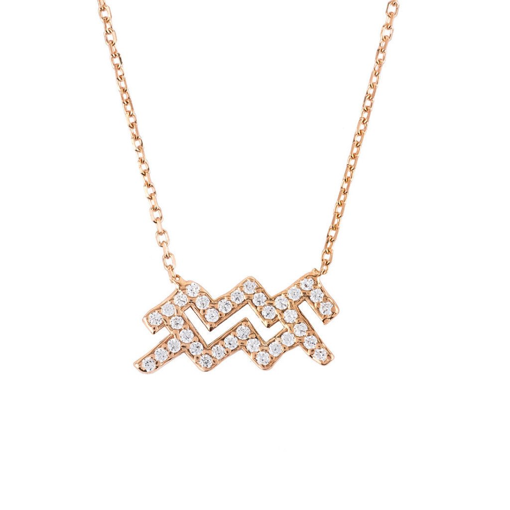 Celestia Luxe Necklace: Visionary Aquarius (Rosé Gold)