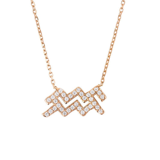 Celestia Luxe Necklace: Visionary Aquarius (Rosé Gold)