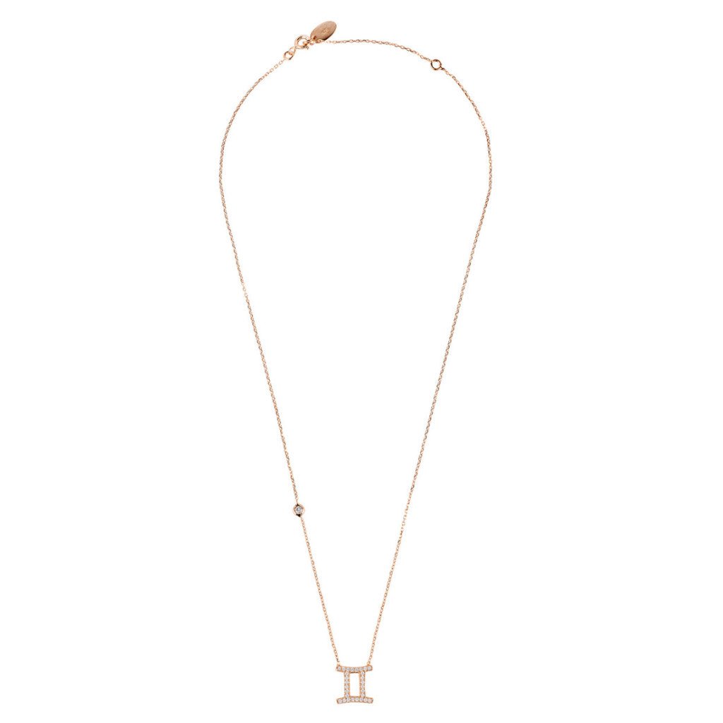 Celestia Luxe Necklace: Sparkling Gemini (Rosé Gold)