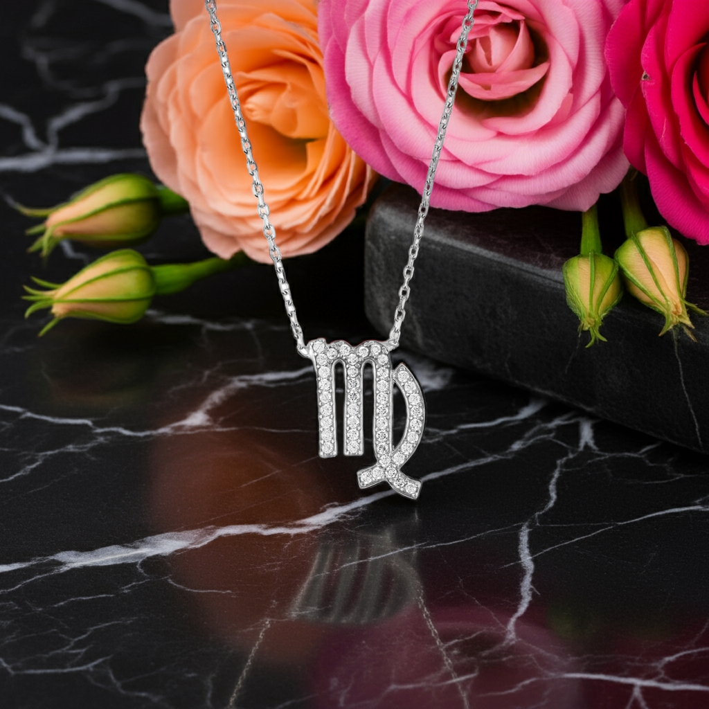 Celestia Luxe Necklace: Elegant Virgo (Silver)