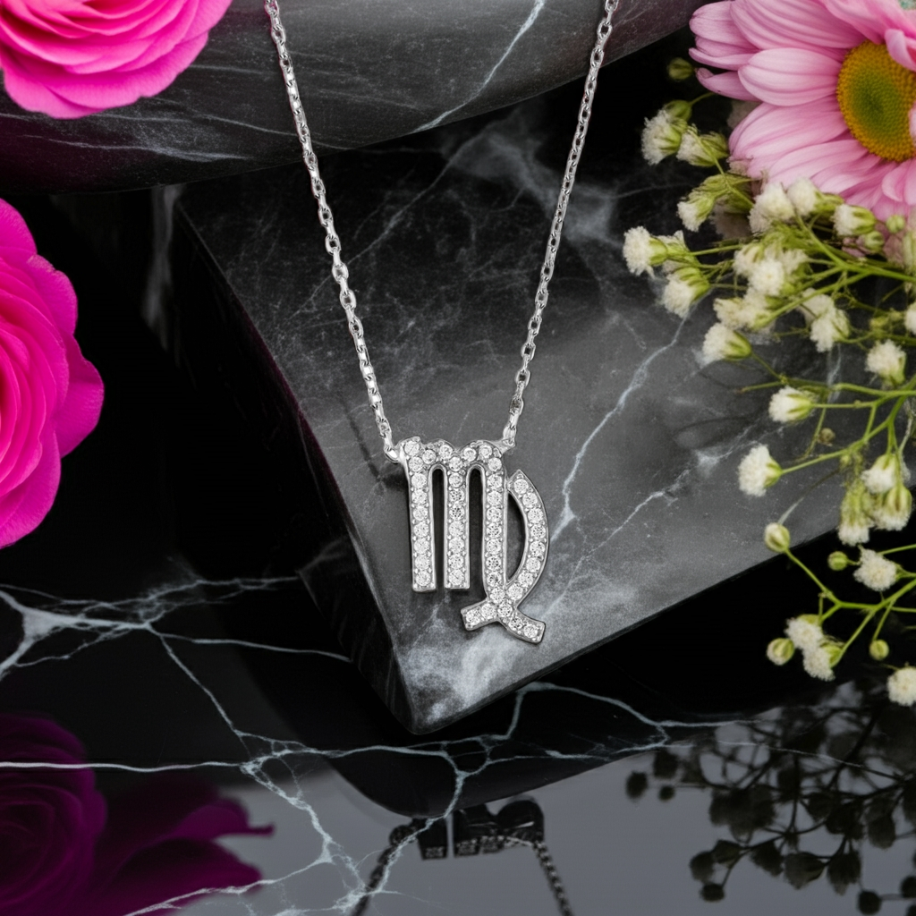 Celestia Luxe Necklace: Elegant Virgo (Silver)