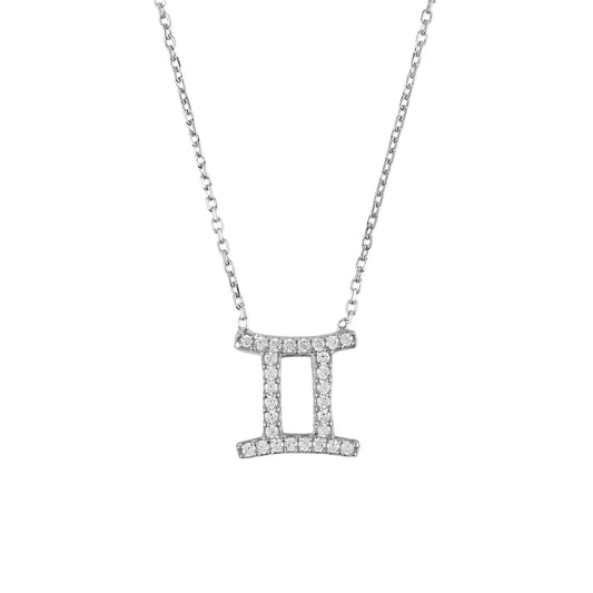 Celestia Luxe Necklace: Sparkling Gemini (Silver)