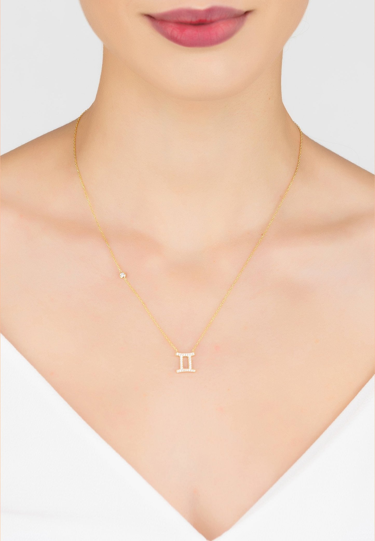 Celestia Luxe Necklace: Sparkling Gemini (Gold)
