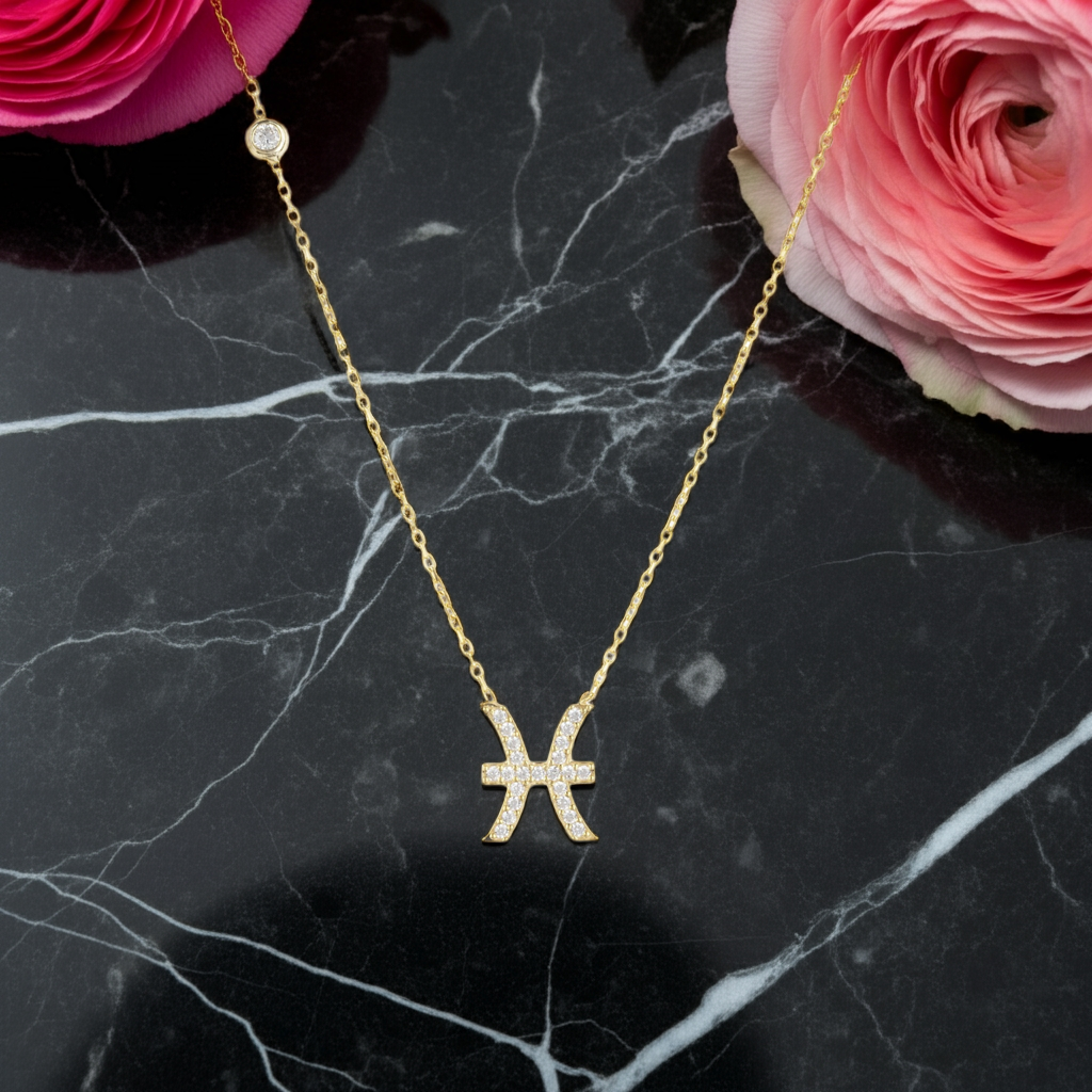 Celestia Luxe Necklace: Dreamy Pisces (Gold)