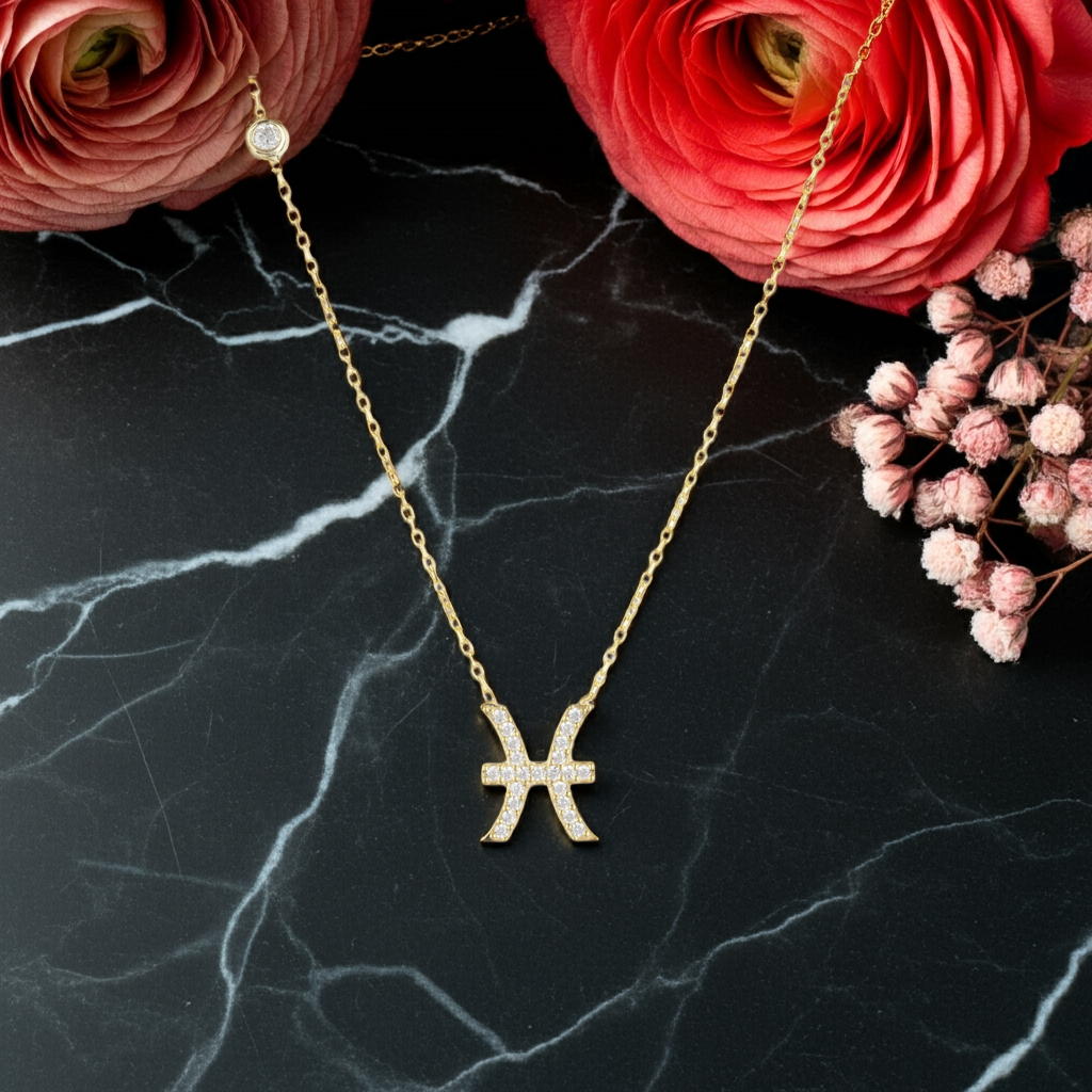 Celestia Luxe Necklace: Dreamy Pisces (Gold)