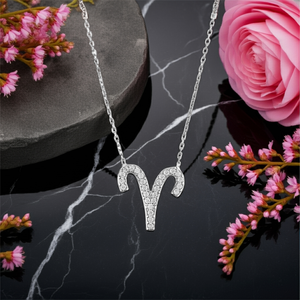 Celestia Luxe Necklace: Bold Aries (Silver)