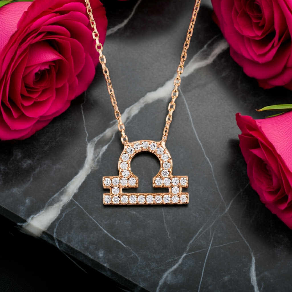 Celestia Luxe Necklace: Balanced Libra (Rosé Gold)