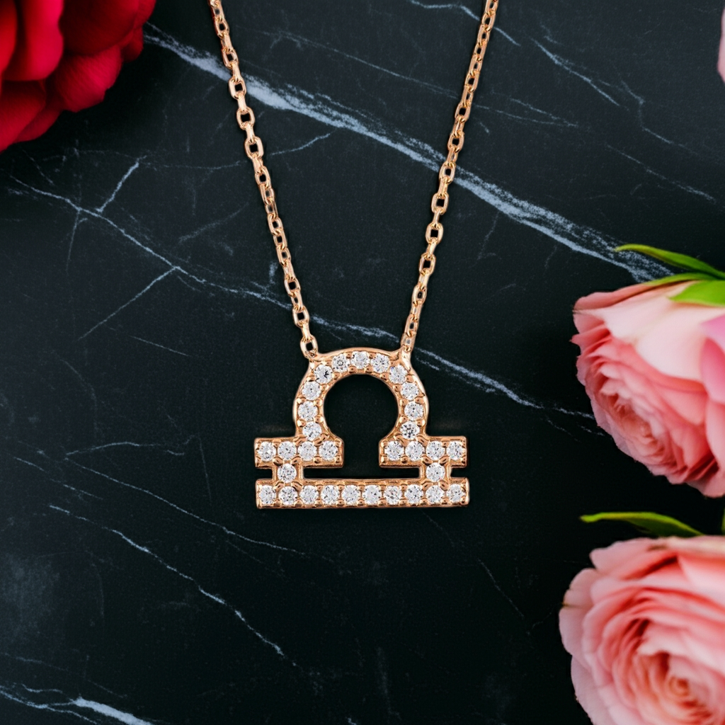 Celestia Luxe Necklace: Balanced Libra (Rosé Gold)
