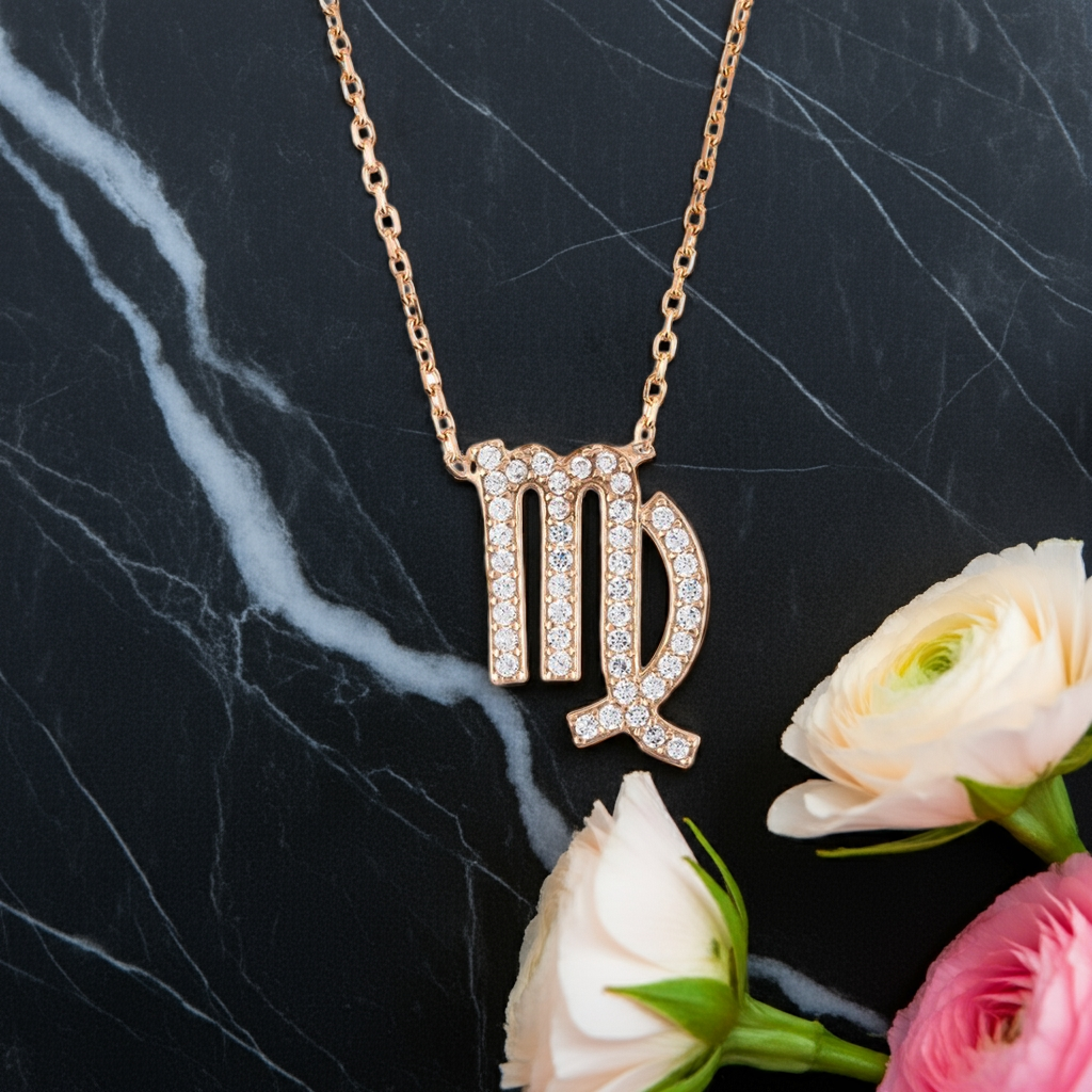 Celestia Luxe Necklace: Elegant Virgo (Rosé Gold)