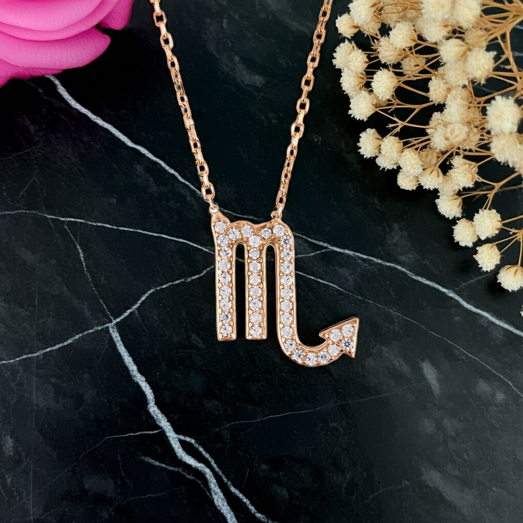 Celestia Luxe Necklace: Fierce Scorpio (Rosé Gold)