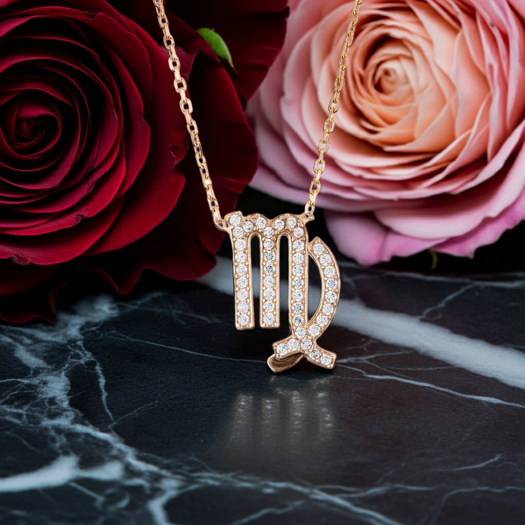 Celestia Luxe Necklace: Elegant Virgo (Rosé Gold)