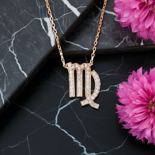 Celestia Luxe Necklace: Elegant Virgo (Rosé Gold)