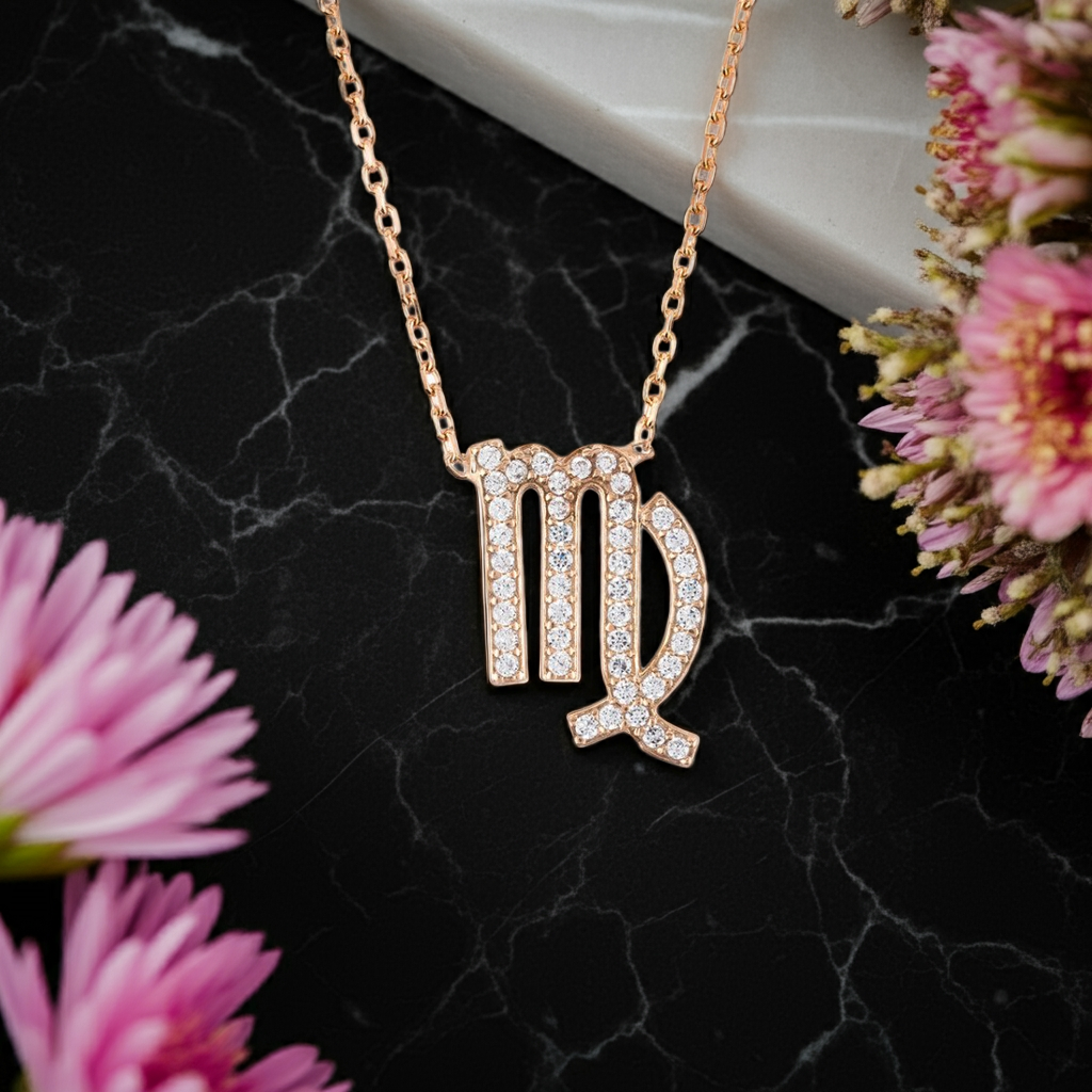 Celestia Luxe Necklace: Elegant Virgo (Rosé Gold)