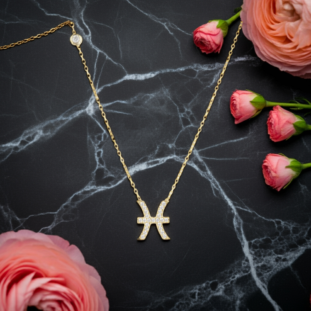 Celestia Luxe Necklace: Dreamy Pisces (Gold)