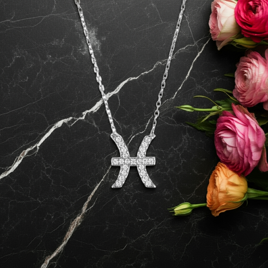 Celestia Luxe Necklace: Dreamy Pisces (Silver)