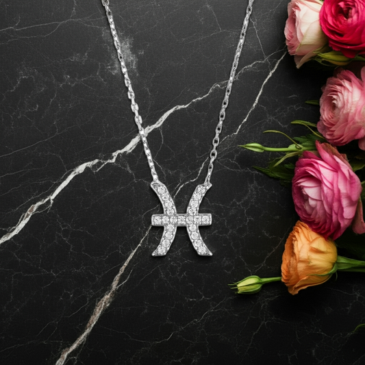 Celestia Luxe Necklace: Dreamy Pisces (Silver)