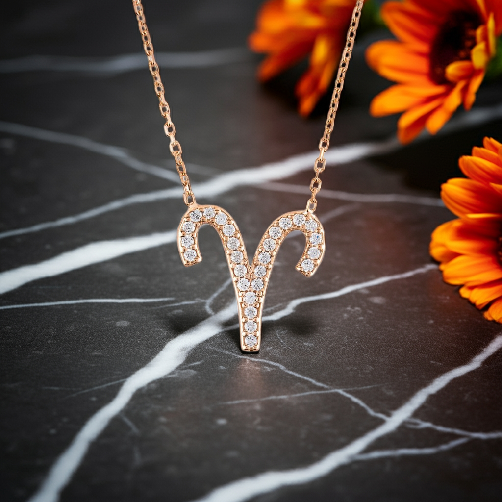 Celestia Luxe Necklace: Bold Aries (Rosé Gold)