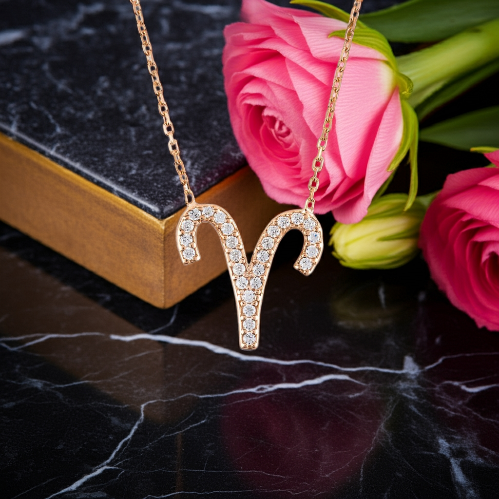 Celestia Luxe Necklace: Bold Aries (Rosé Gold)