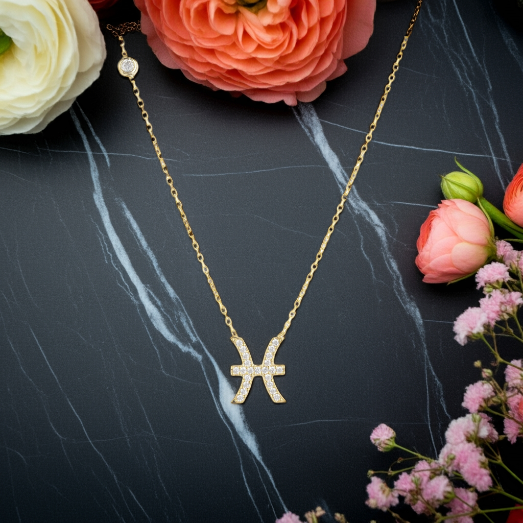 Celestia Luxe Necklace: Dreamy Pisces (Gold)