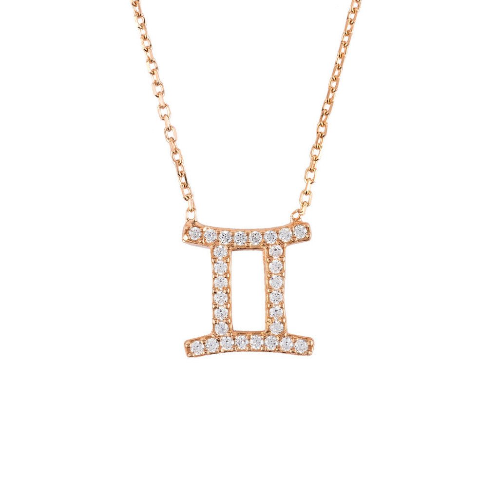 Celestia Luxe Necklace: Sparkling Gemini (Rosé Gold)