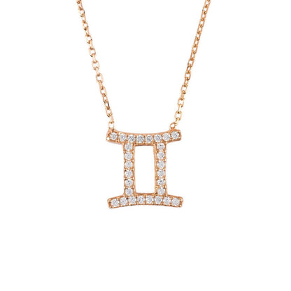 Celestia Luxe Necklace: Sparkling Gemini (Rosé Gold)