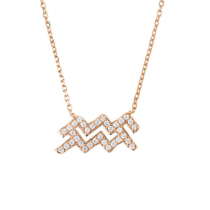 Celestia Luxe Necklace: Visionary Aquarius (Rosé Gold)