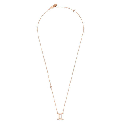 Celestia Luxe Necklace: Sparkling Gemini (Rosé Gold)