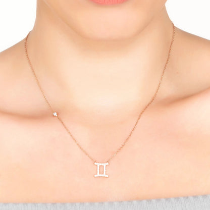 Celestia Luxe Necklace: Sparkling Gemini (Silver)