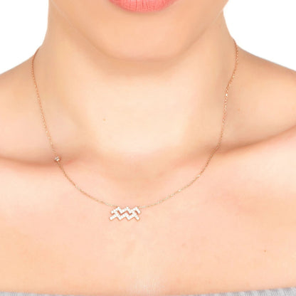 Celestia Luxe Necklace: Visionary Aquarius (Silver)
