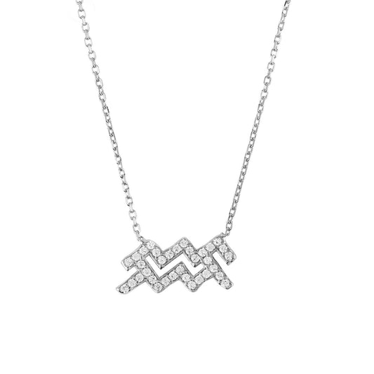 Celestia Luxe Necklace: Visionary Aquarius (Silver)
