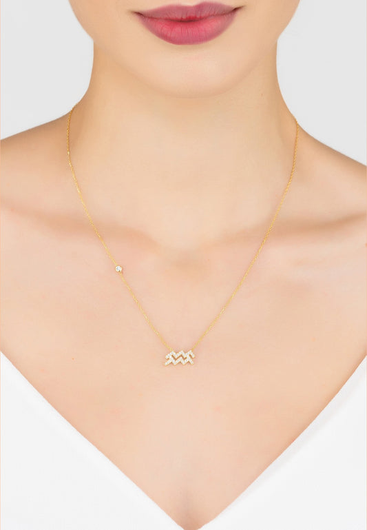 Celestia Luxe Necklace: Visionary Aquarius (Gold)