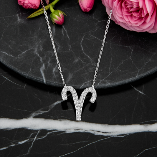 Celestia Luxe Necklace: Bold Aries (Silver)