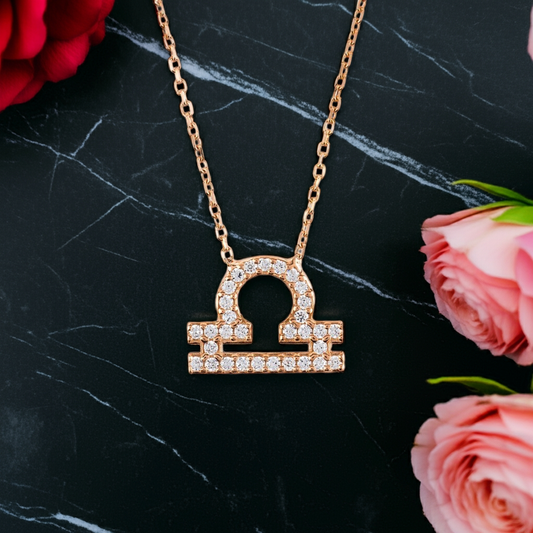 Celestia Luxe Necklace: Balanced Libra (Rosé Gold)