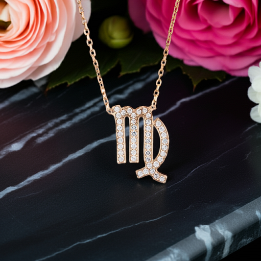 Celestia Luxe Necklace: Elegant Virgo (Rosé Gold)