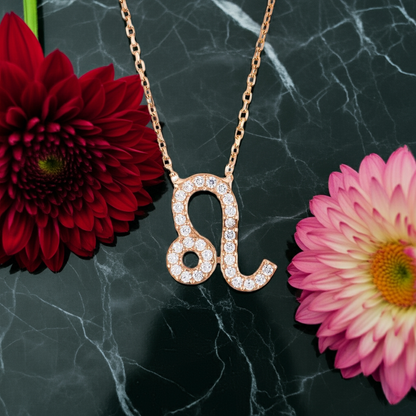 Celestia Luxe Necklace: Radiant Leo (Rosé Gold)