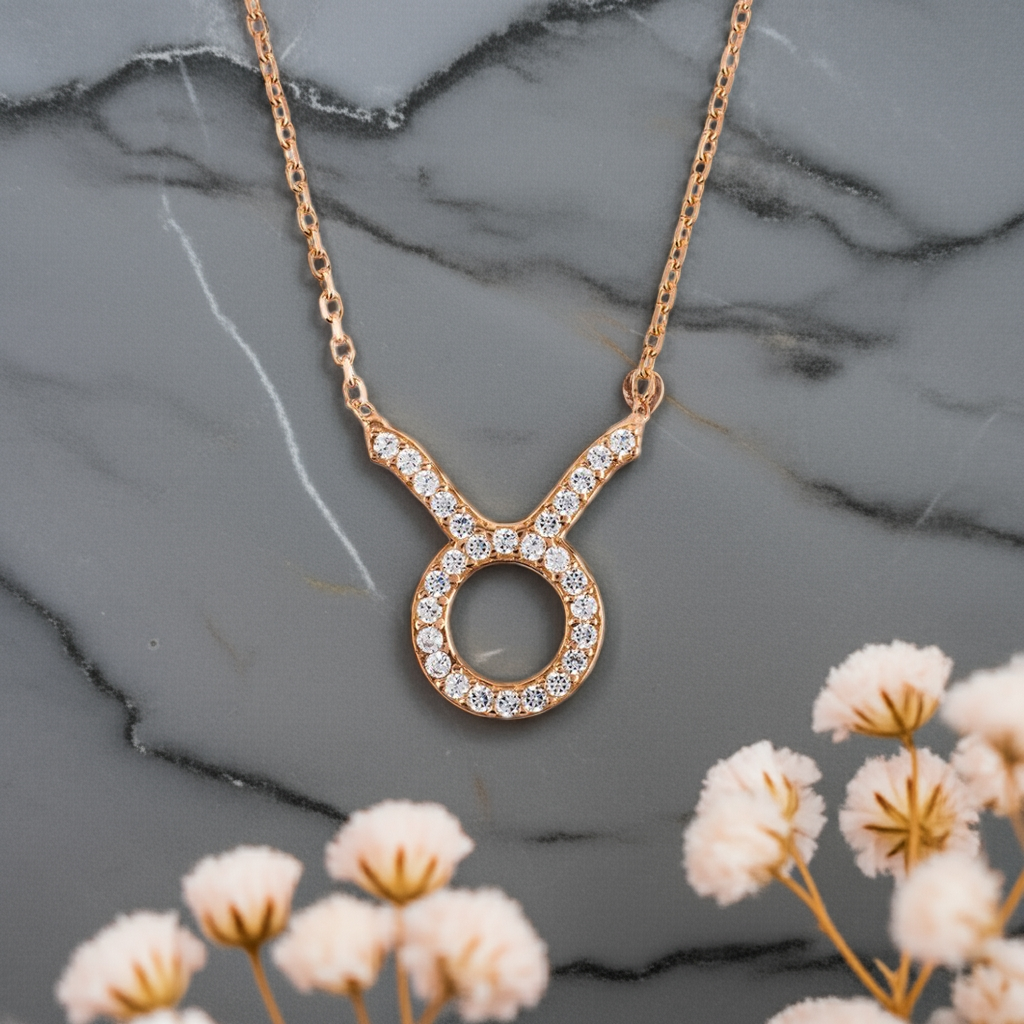 Celestia Luxe Necklace: Grounded Taurus (Rosé Gold)