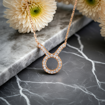 Celestia Luxe Necklace: Grounded Taurus (Rosé Gold)