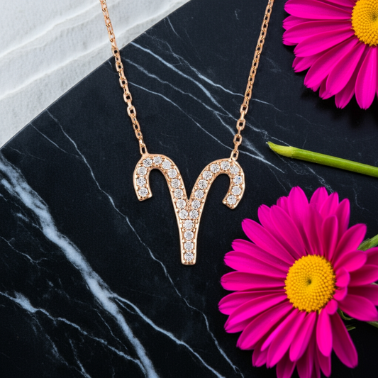 Celestia Luxe Necklace: Bold Aries (Rosé Gold)