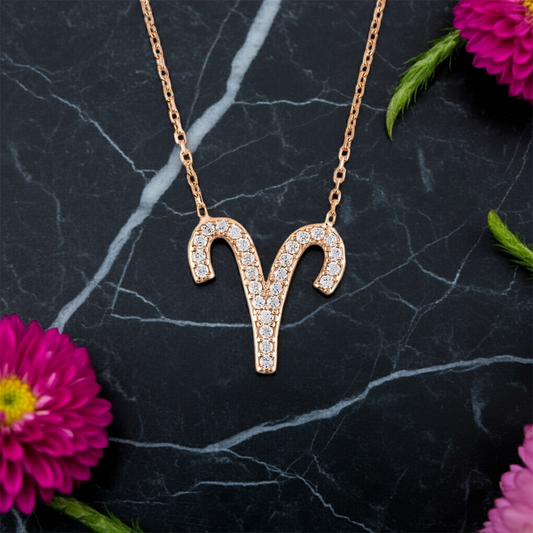 Celestia Luxe Necklace: Bold Aries (Rosé Gold)